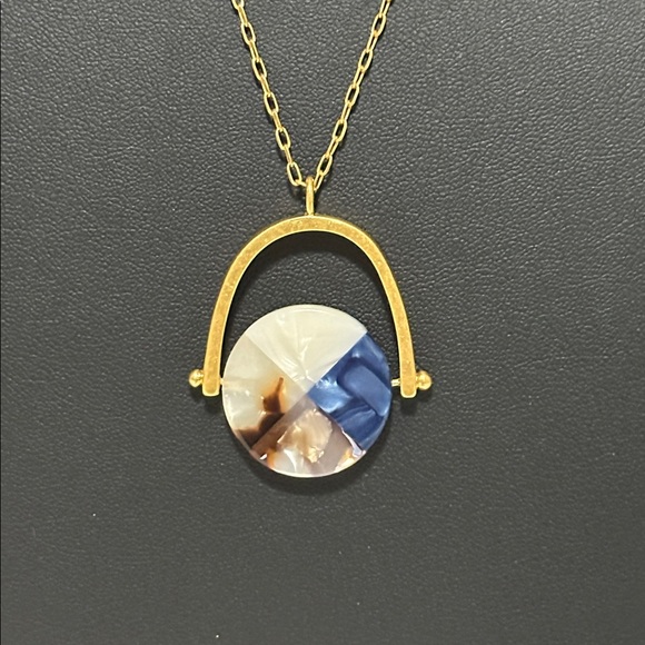 Madewell Color-block Acetate Spinning Disc Pendant Necklace - Picture 9 of 11